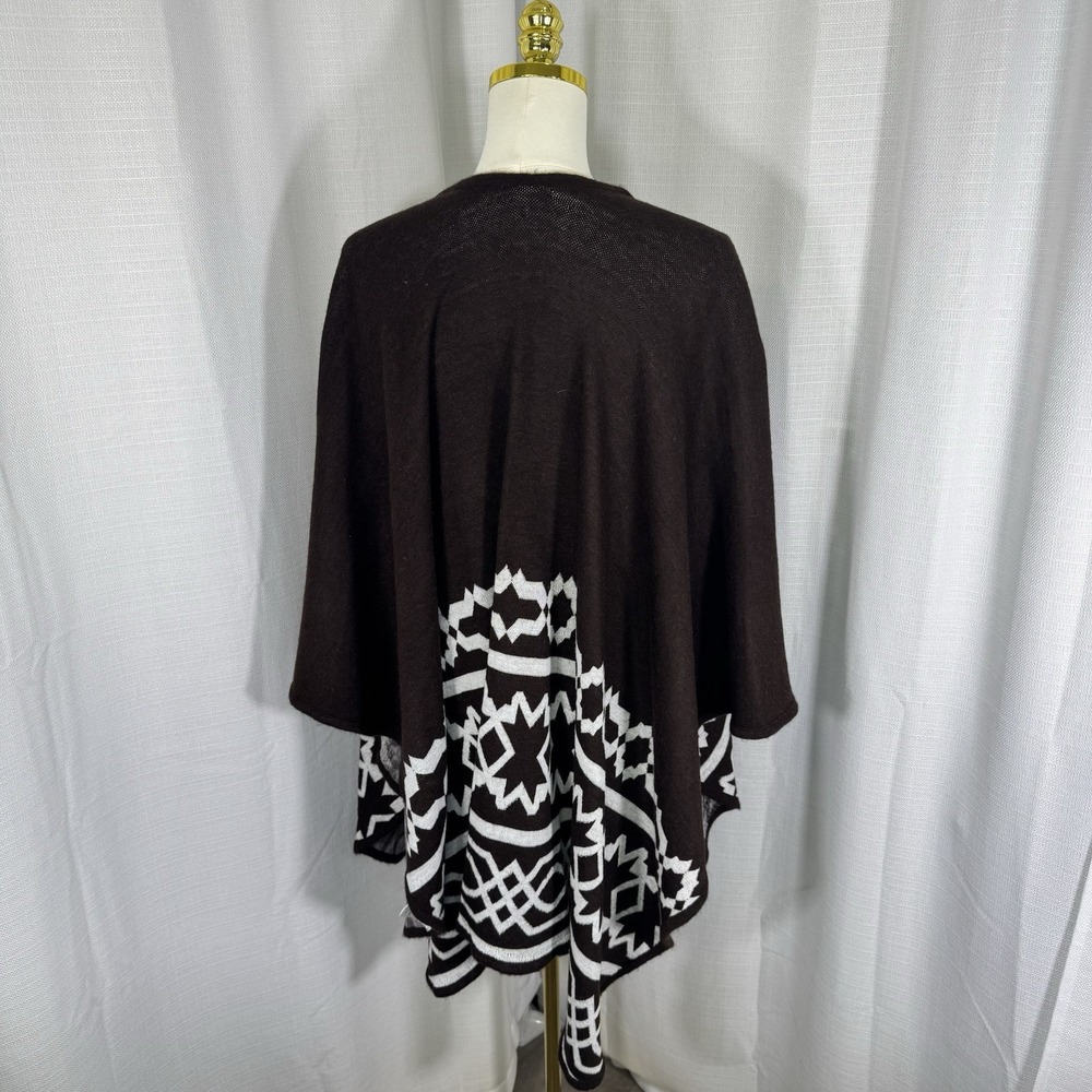NWOT Ariat Womens Mary Cape Wrap Poncho Chocolate Brown Western Cowgirl Rodeo OS - Picture 4 of 12